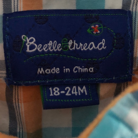 Toddler Button Down Shirt - Plaid - Short Sleeves - Size 18-24M - Beetle Thread - Picture 3 of 3